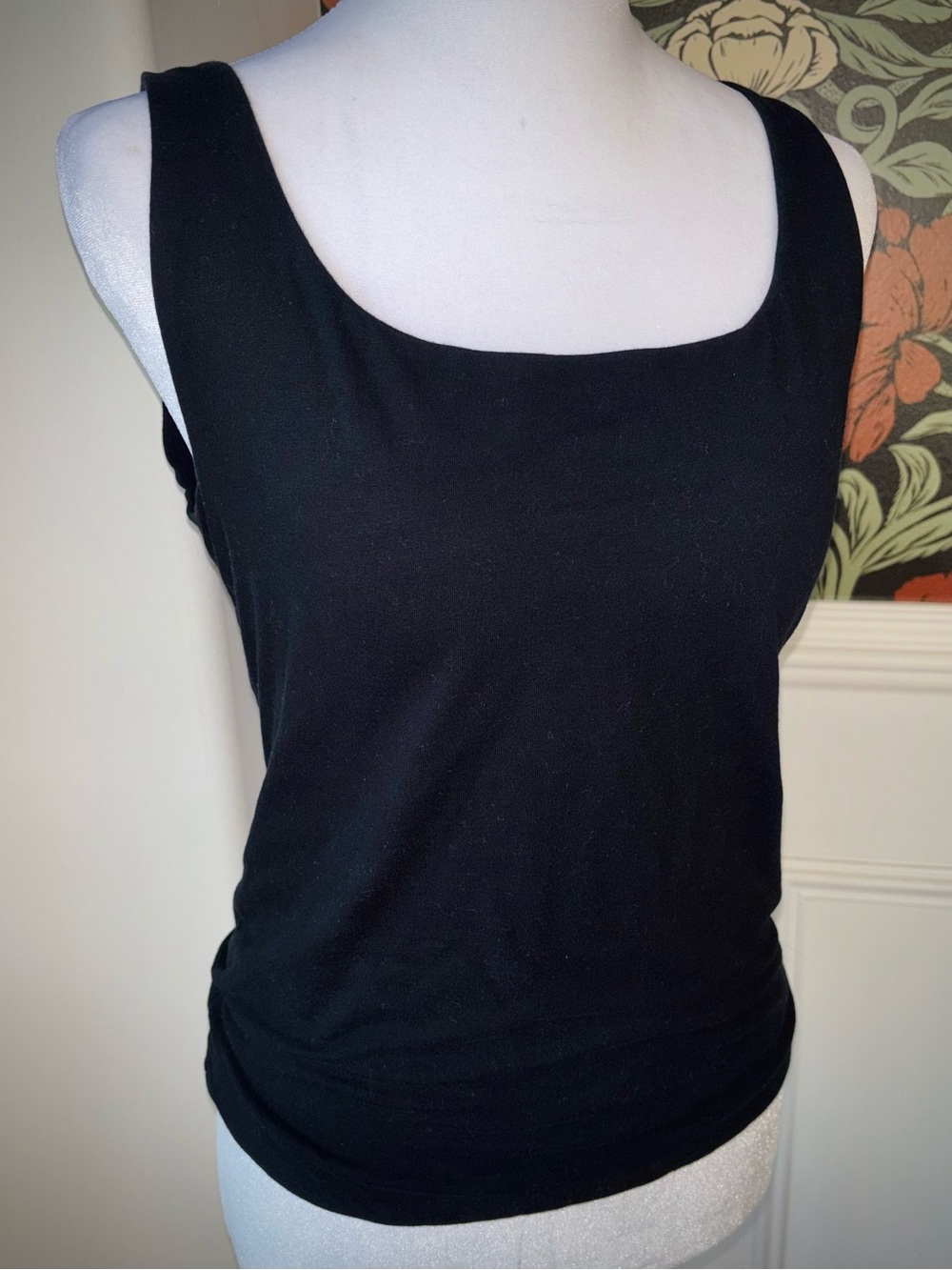 LOFT Square Neck Black Tank Top Quiet Luxury Minimalist
